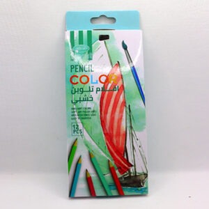 الوان خشبي مائي 12لون طويل الذكي مع الفرشة و البراية SCPW-5012L-9401-12