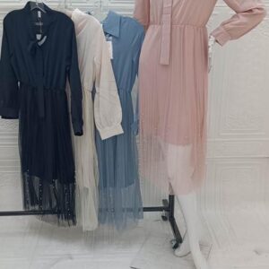 فستان ميدي بقصة لف وحزام