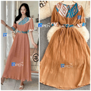 🧡 فستان أناقة الموسم – طابع عصري بلمسة تراثية 🧡