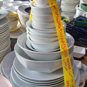 طقم سيراميك مكون من 21قطعه طقم صحون وأواني تقديم خزفية – عرض خاص