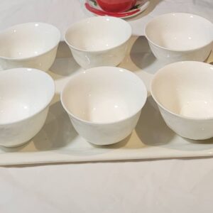 طقم 6 مطايب سرميك حاجه فاخر مع صحن التقديم