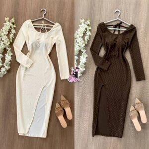 فستان سهرة أنيق بقصة جانبية ولمعة ناعمة