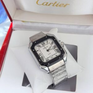 ساعة كارتير سانتوس الرجالية الأصلية – تصميم فاخر، سوار ستانلس ستيل، حركة كوارتز