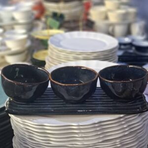 طقم مطايب سيراميك مع صحن تقديم سيراميك