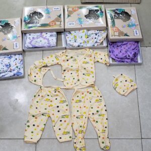 طقوم مواليد ابو 5 قطع قطن ممتاز