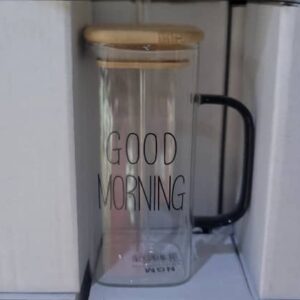 اكواب زجاج مع غطاء خشبي مع قصبه زجاج ابو مسكه ملون