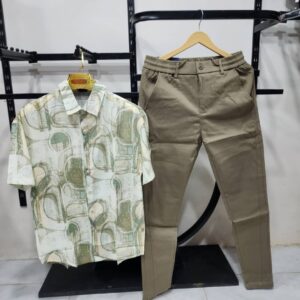 طقم رجالي صيفي – شميز أوفر تركي مع بنطال جنزأنيق