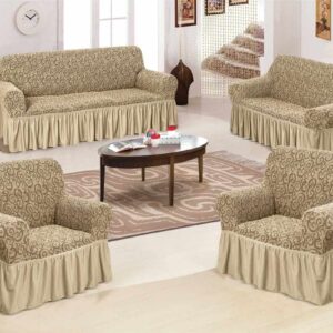 طقم تلابيس كنب منقوش فاخرمجموعة اريكة 4 قطع