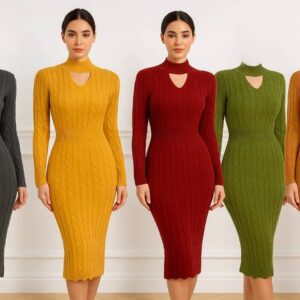 فساتين نسائيه صوف خامات ولا اروع وتشكيلةخيالية والوان مميزة