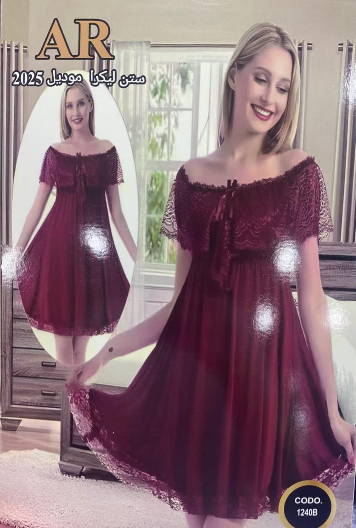 فستان نوم ليكرا دانتيل موديل 2025