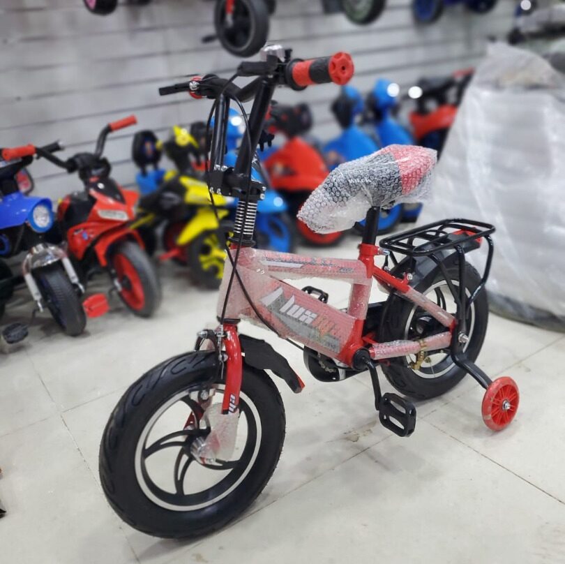 دراجة هوائية للأطفال مقاس 12 إنش مع عجلات جانبية – تصميم رياضي، لون أحمر