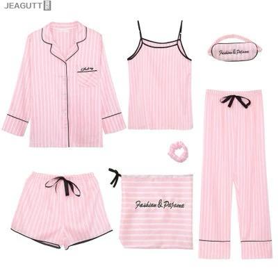 بجامات نسائي حرير 8 قطع تلبس إلى وزن 75